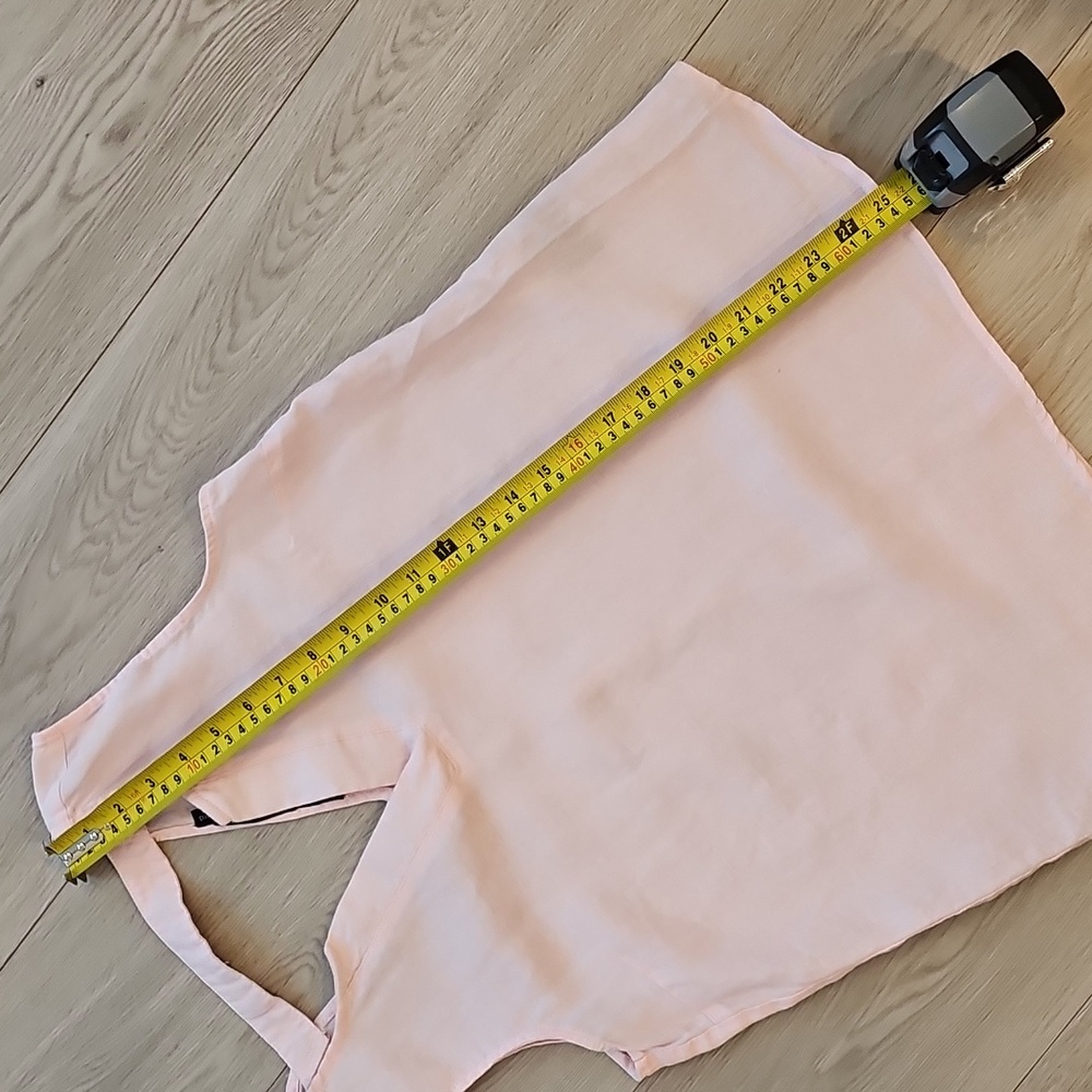 Harve Benard Linen Light Pink Sleeveless V-Neck & Open Back Blouse, Small - Picture 14 of 15